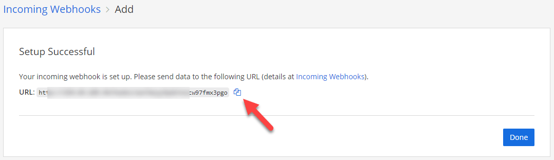 Webhook URL.